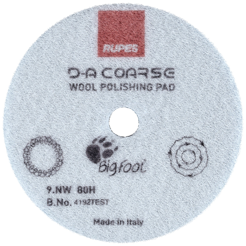 RUPES D-A Coarse Wool Polishing Pad, 9.NW80H - 3", Blue
