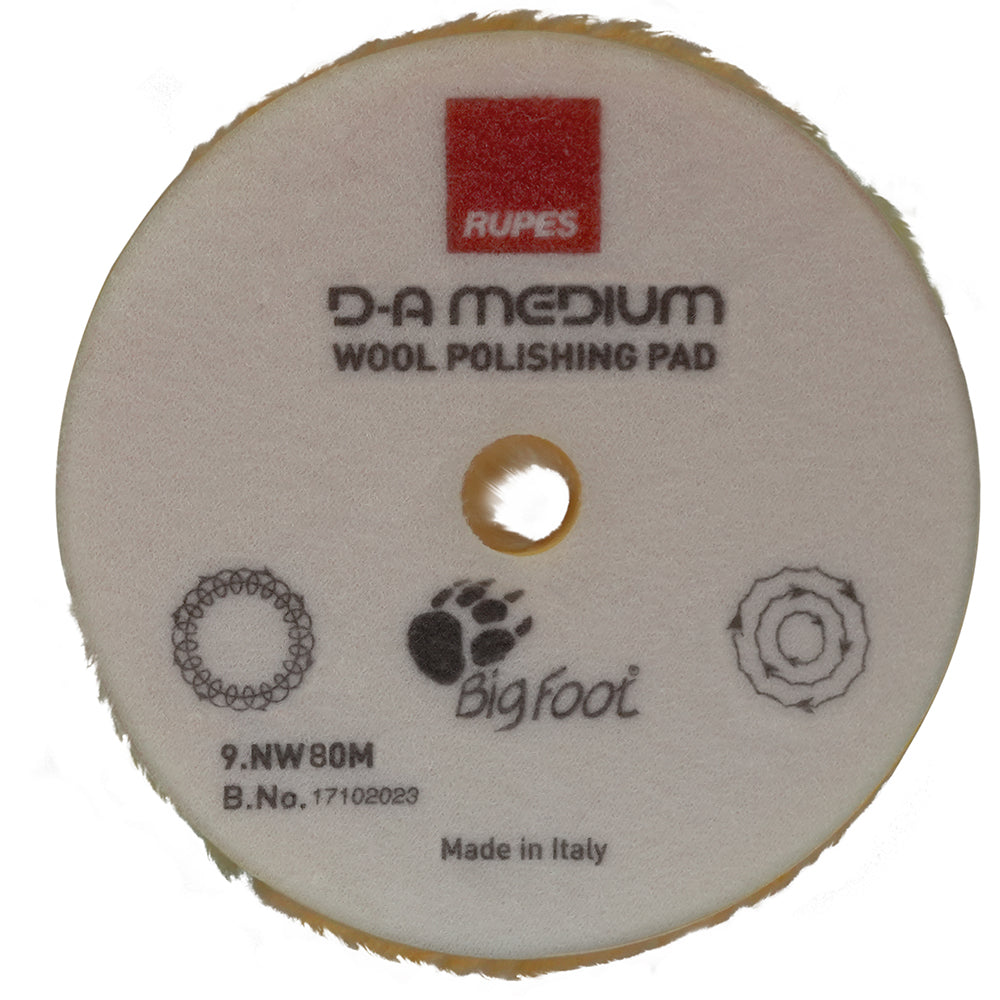 RUPES D-A Medium Wool Polishing Pad, 9.NW80M - 3", Yellow