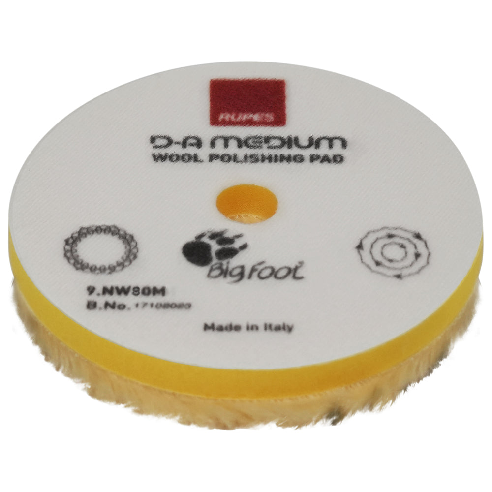 RUPES D-A Medium Wool Polishing Pad, 9.NW80M - 3", Yellow