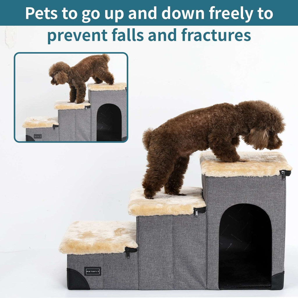 PETSFIT Pet Steps 3 in 1 Multi Use with Storage Room