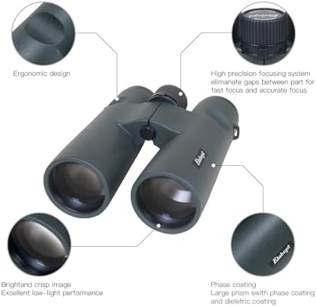 12X50ED Compact Binoculars for Adults – High-Powered BAK4 Prisms, Diamond White Coating, Waterproof & Fogproof, Rubber Armored – Ideal for Bird Watching, Hunting, Travel, Outdoor Sports