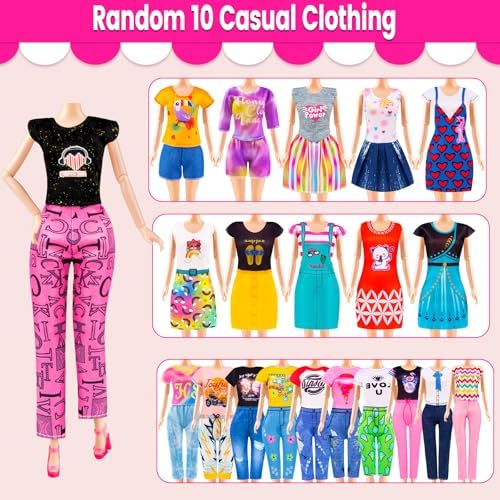 137 Pcs Doll Clothes and Accessories with Closet for 11.5 Inch Doll,Included Princess Dresses,Fashion Dresses,Casual Clothing,Swimsuits,Bags,Shoes,Doll Dress up Toys for Girls Kids Toddlers Gifts