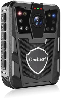 1080P Body Camera, Police Body Cam with 12H Continous Record, 64G SD Card, Shoulder and Waist Clips, Lightweight Personal Body Worn Cameras for Law Enforcement, Security Guards, Cycling Trip