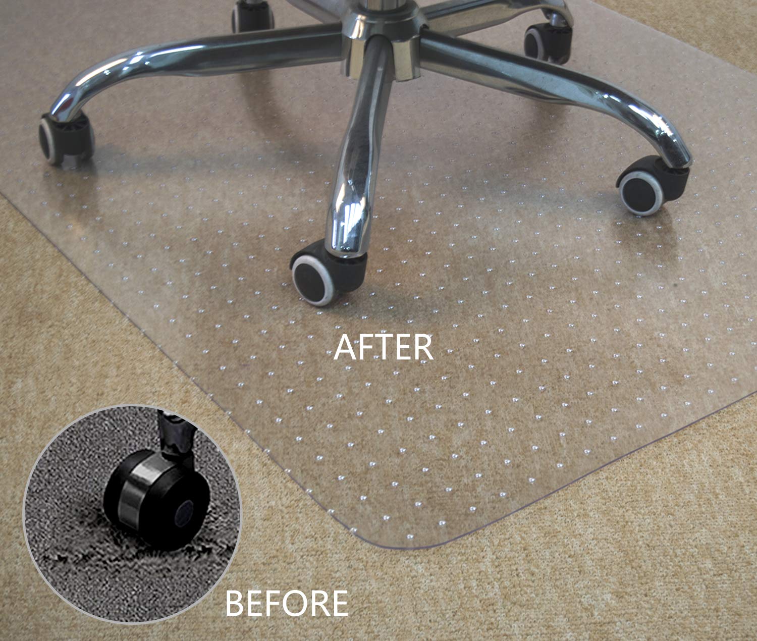 100pointONE Chair Mat for Carpeted Floors - 30" x 48" Office Chair Mat for Low Pile Carpet, Easy Glide Desk Chair Floor Mat for Carpets