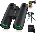12x42 HD Binoculars for Adults High Powered - Deesoo Binoculars for Bird Watching with Large Field of View - High Magnification Binoculars with Phone Adapter, Plastic Tripod for Hiking Hunting