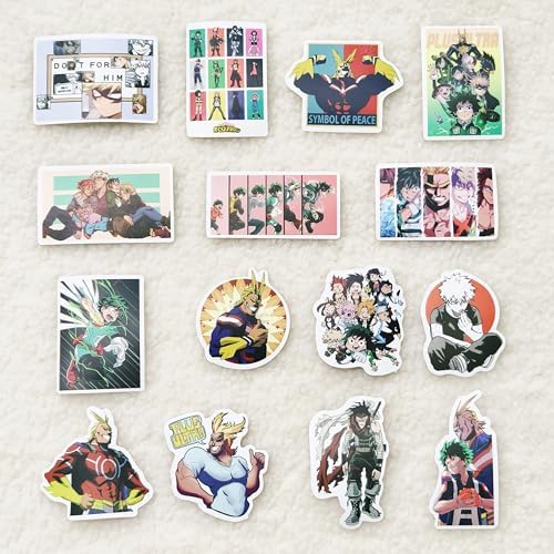 100PCS MHA Stickers, Anime My Hero Stickers Academi Cute Stickers, Waterproof Vinyl Decals for Water Bottles,Laptop,Computer, Stickers for Fans Adults Teens Kids