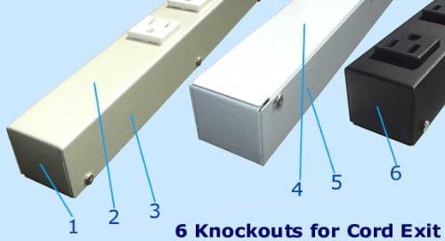 12” Hardwired Power Strip (NO Power Cord), 4 Tamper Resistant Outlets (NEMA 5-15R - NOT 20Amp), with Ears (with mounting tabs on Both Ends), USB, White