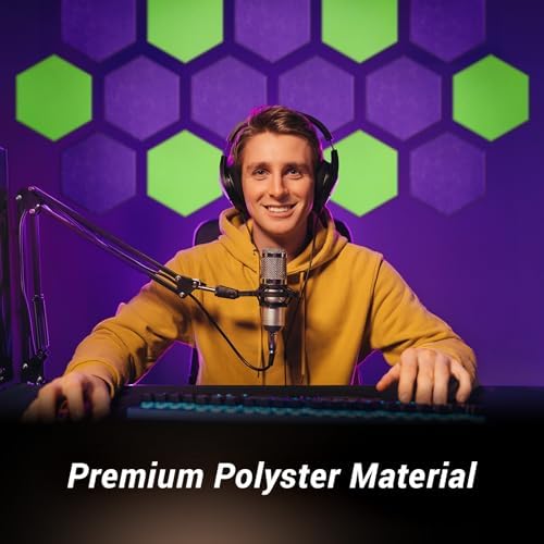 12 Pack Hexagon Acoustic Panels, TONOR 12"x 10"x 0.4" High Density Sound Proof Panels for Walls, Sound Dampening Insulation Treatment Wall Panels, Sound Absorbing Padding for Studio, Home Green