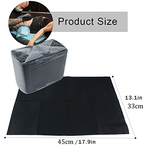 125PCS Disposable Nail Art Table Towels Mat 13" X 17" Waterproof 3 Ply Nail Art Mat Paper Sheet Clean Pads Tattooing Table Mat Nail Table Cover Tattoo Supplies (Black)