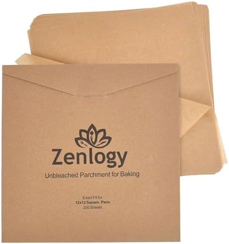 12x12 Parchment Paper Squares (200 Sheets), Unbleached, High Heat, Non-stick, Pre-cut Baking Paper for Dehydrator, Ninja Foodi Flip Air Fryer, Toaster Oven, and so much more.