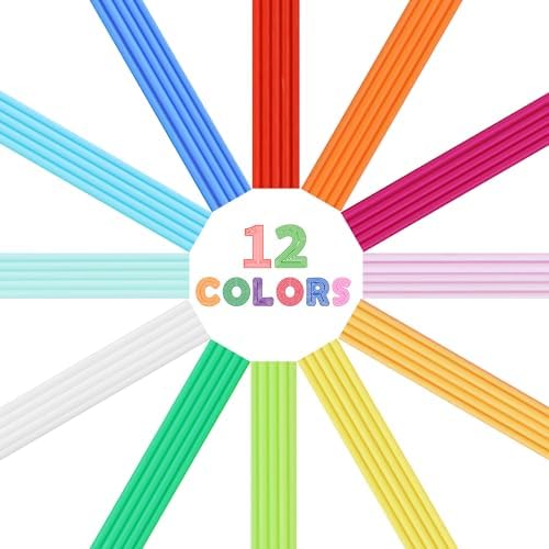 12 Bright Colors 2.5mm PCL Filament Refill, Low Print Temperature Filament, Each Color 15cm x 5pc, Total 60pcs 900cm PCL Filament by MIKA3D