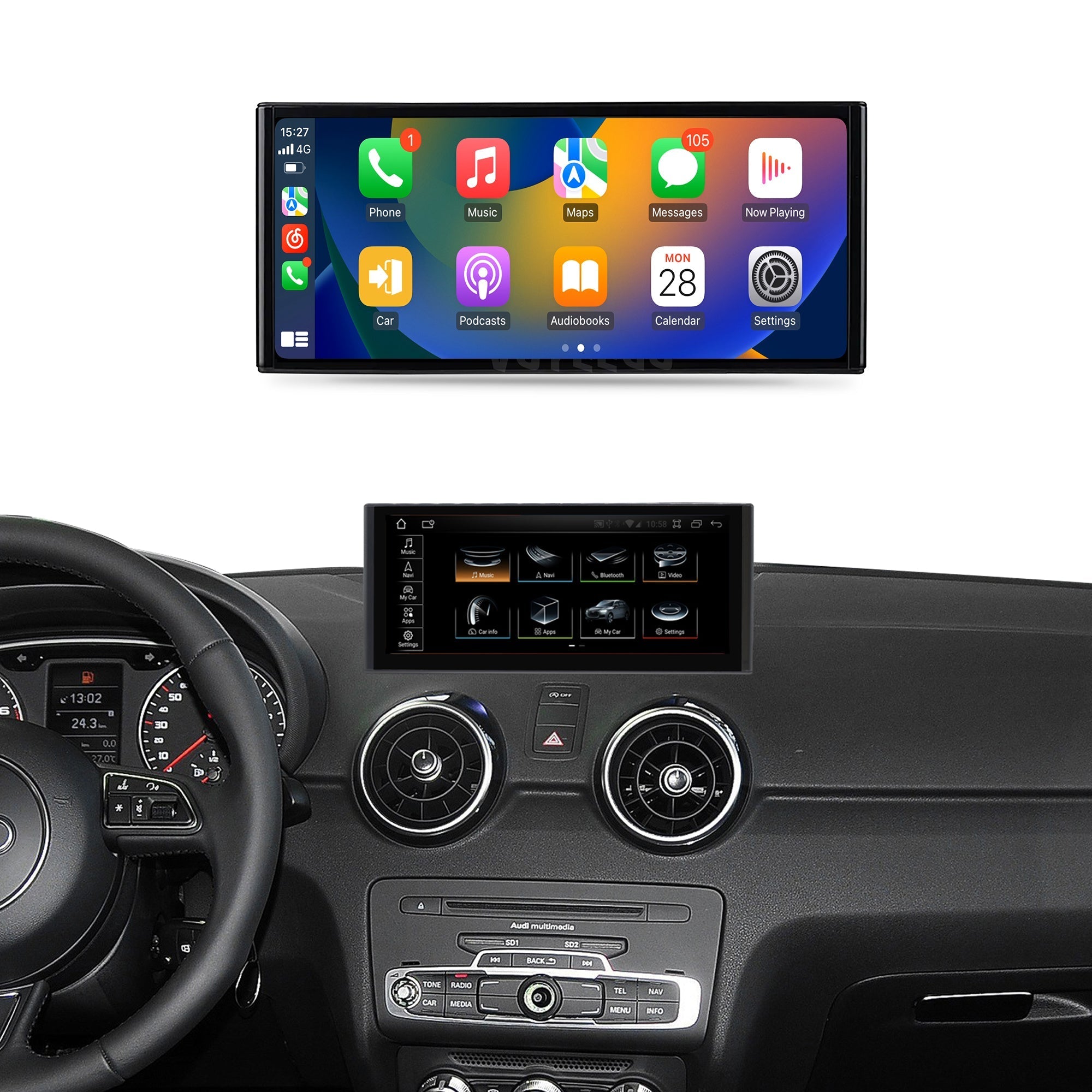 10.25'' A1/S1 2010-2018 Audi Android Screen | Online Video | Wireless Carplay | 8+64GB