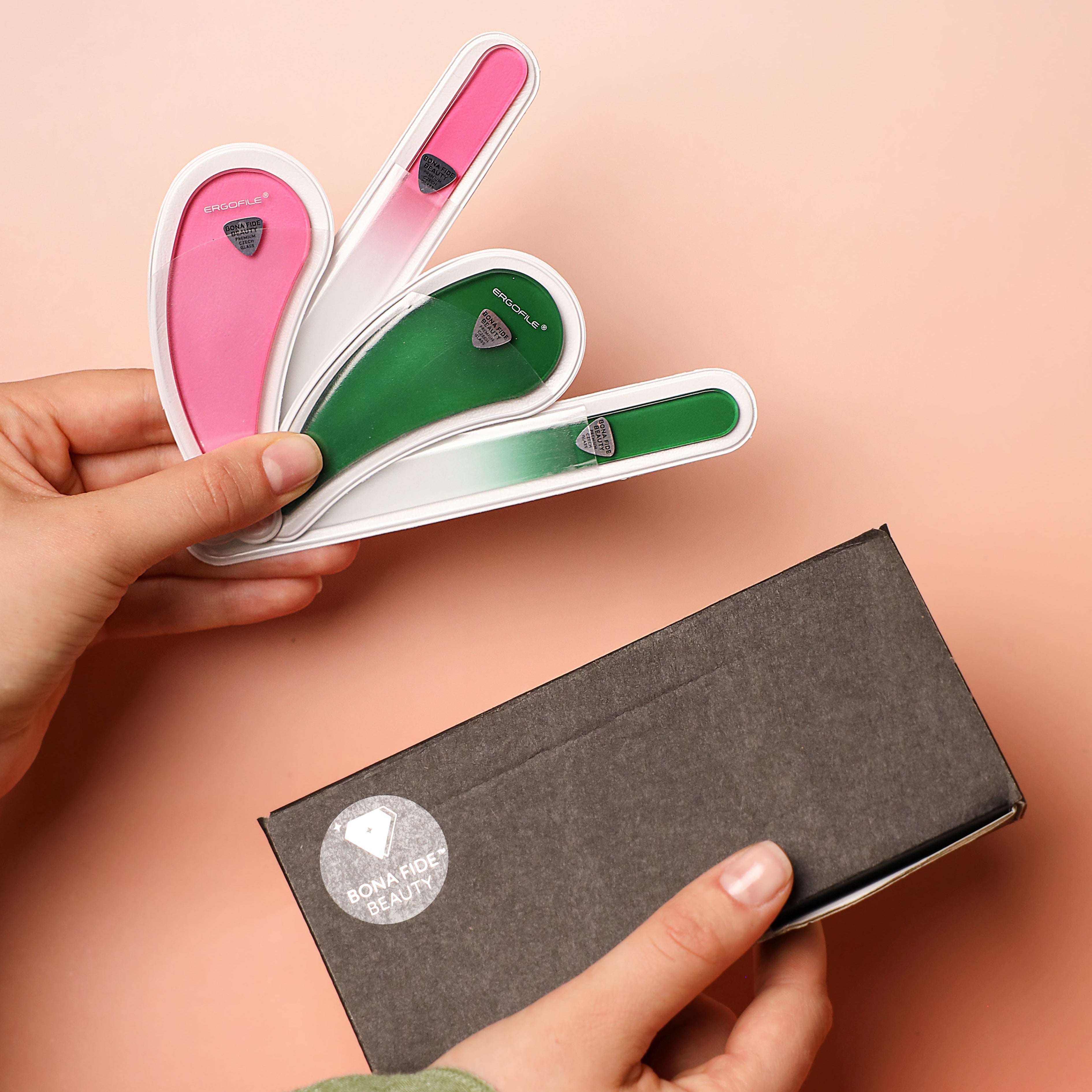 'Bestie' Ergonomic Double Duo Czech Glass Nail File Set | Limited Edition
