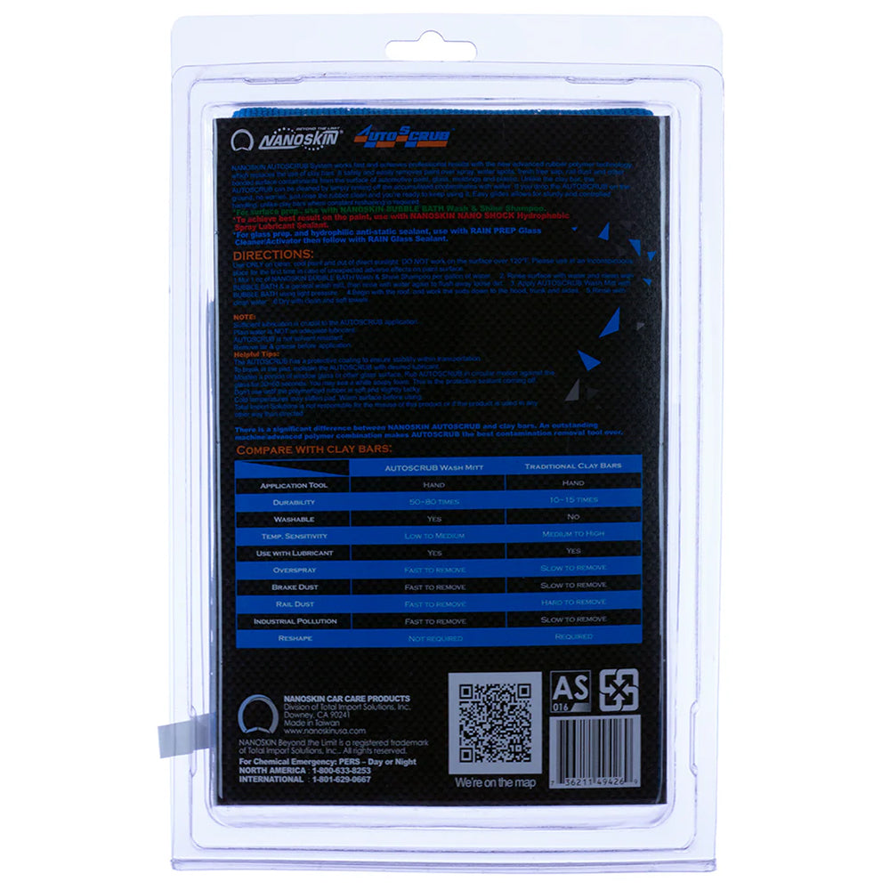 Nanoskin AutoScrub Wash Mitt - Fine Grade, Blue