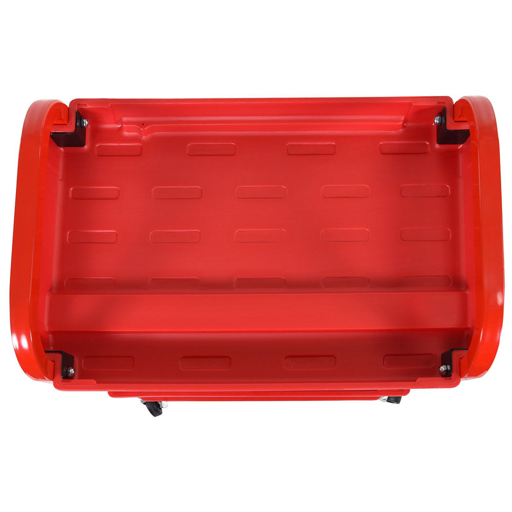 Luxor Three-Shelf Adjustable Utility Cart - Red