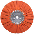 Zephyr Heavy Cut Clear Dipped Airway Buffing Wheel, 8" - Orange Ruffy