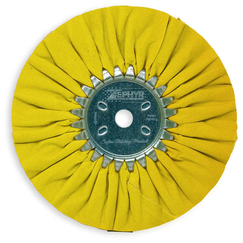 Zephyr Standard Airway Buffing Wheel, 8" - Yellow Mill Treated/Primary Cut