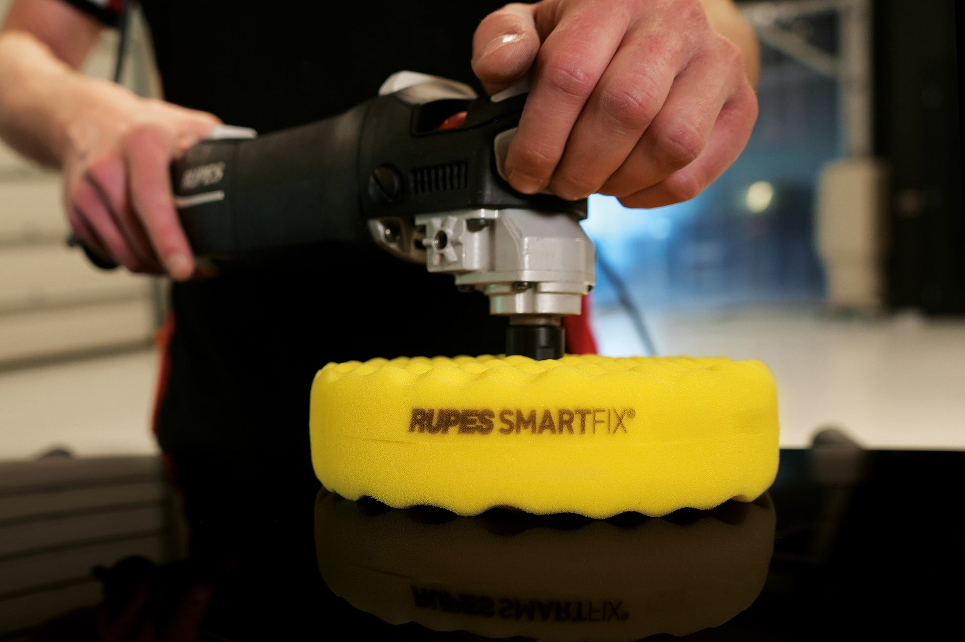 RUPES SMARTFIX Double-Sided Fine Foam Pad, 9.DSW180MM - 7", Yellow