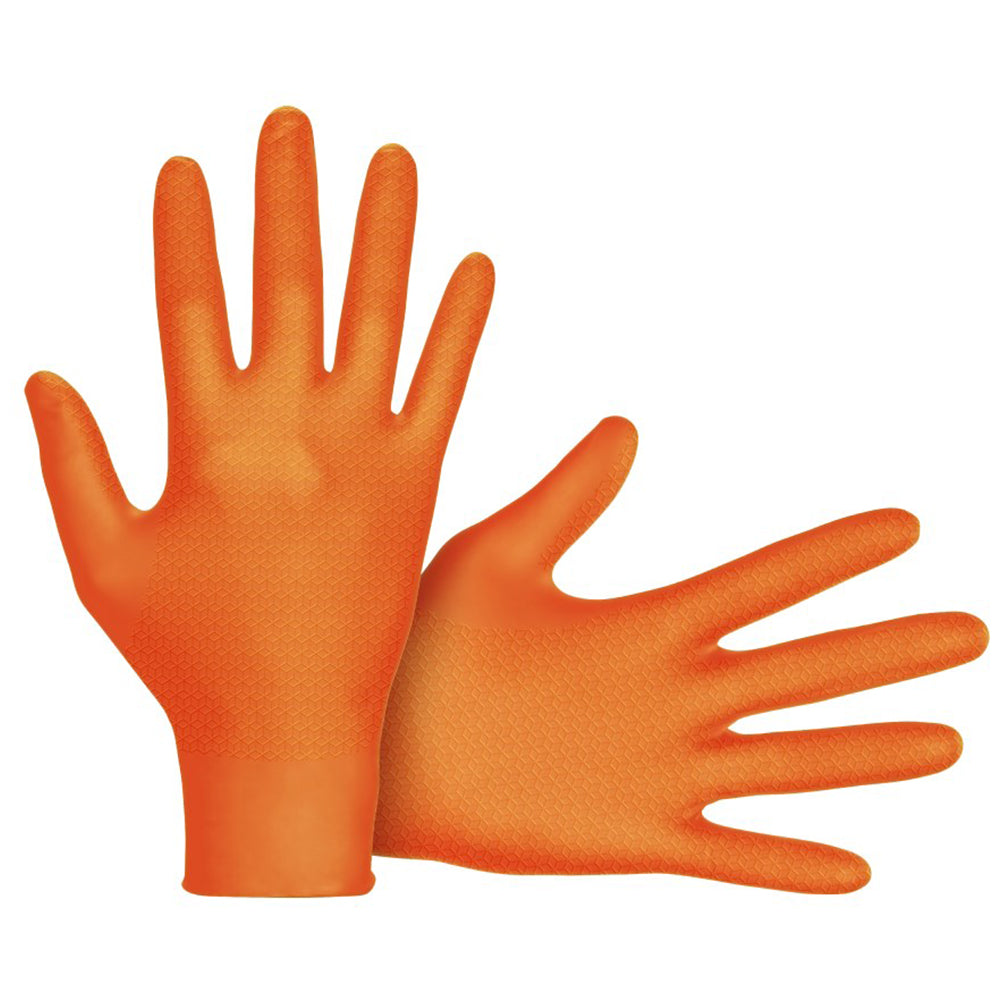 SAS Astro Grip Powder Free Nitrile Gloves, 7 Mil, Orange - Medium (box of 100)