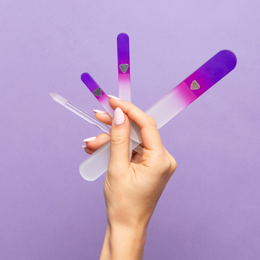 4-Piece Czech Glass Mani-Pedi Set in Violet