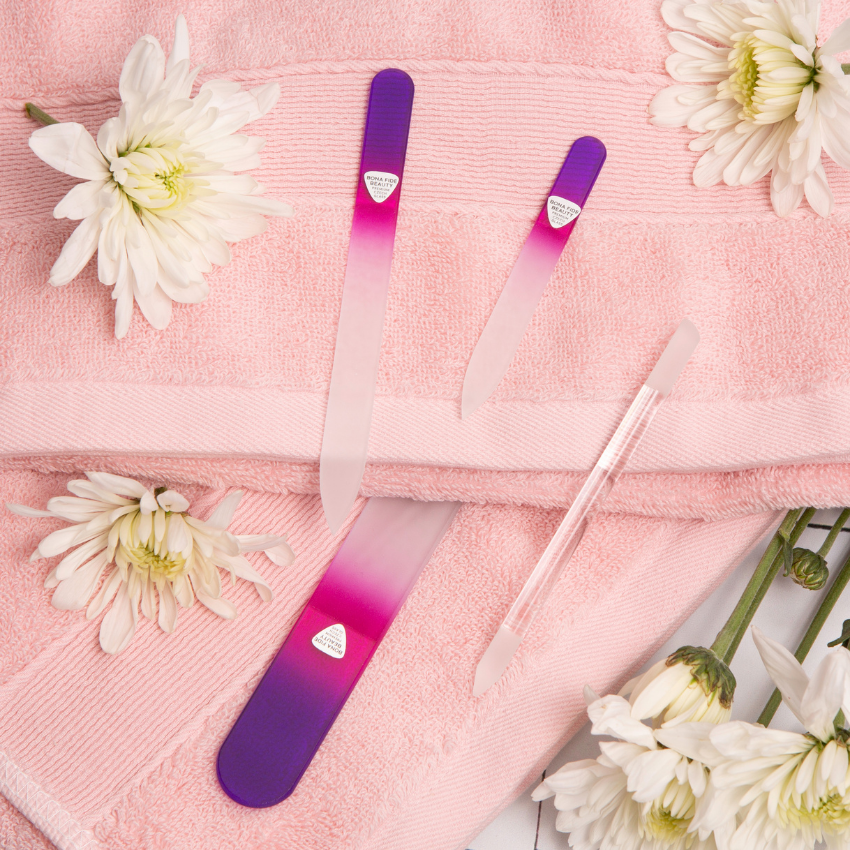 4-Piece Czech Glass Mani-Pedi Set in Violet