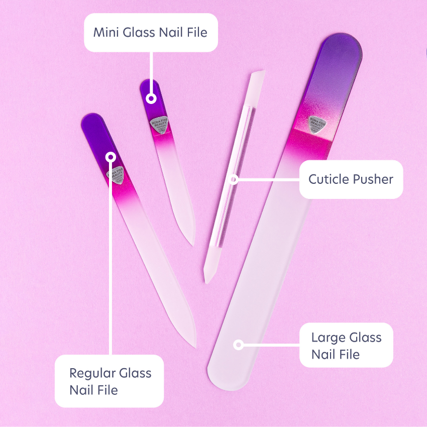 4-Piece Czech Glass Mani-Pedi Set in Violet