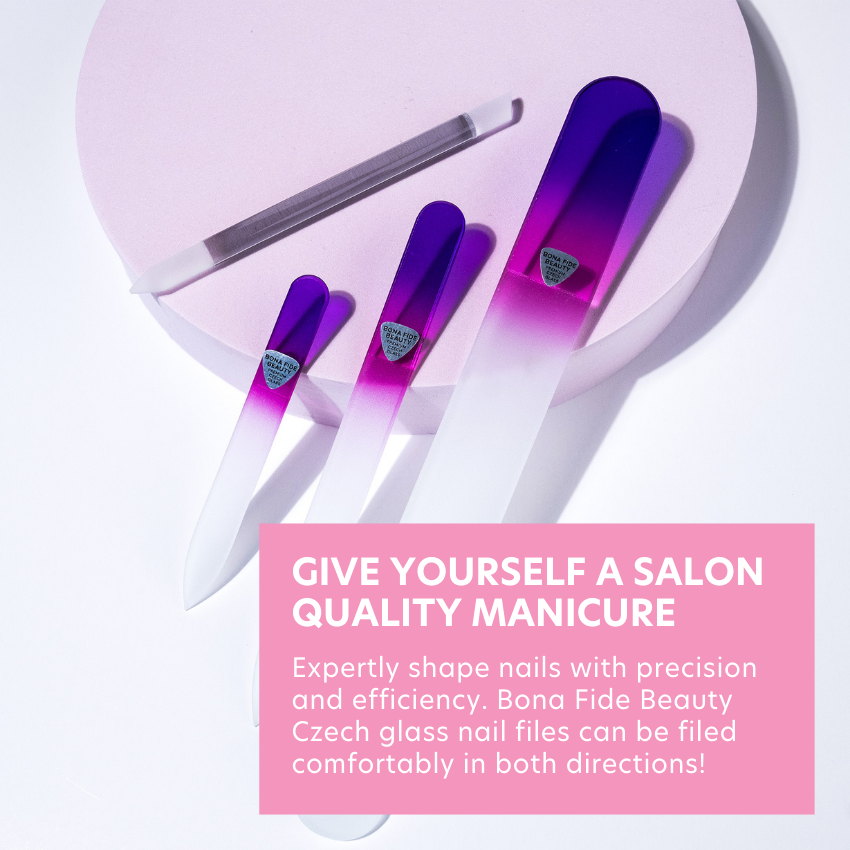 4-Piece Czech Glass Mani-Pedi Set in Violet