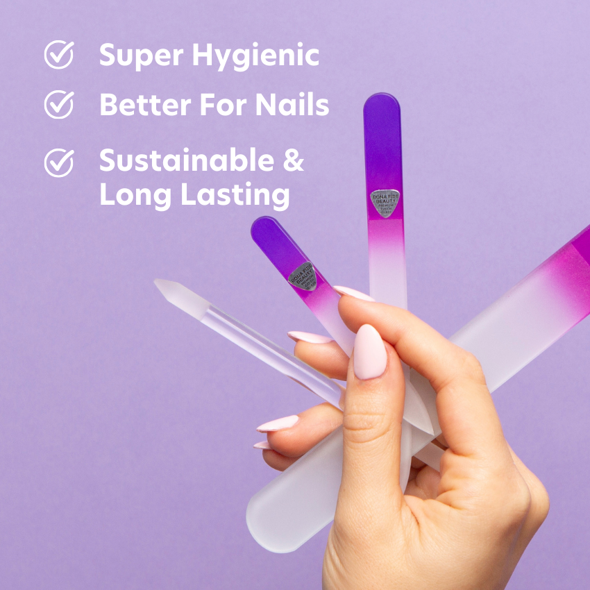 4-Piece Czech Glass Mani-Pedi Set in Violet