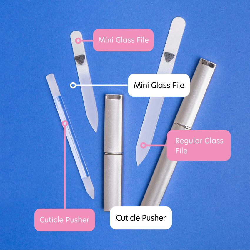 3-Piece Czech Glass Manicure Set in Silver