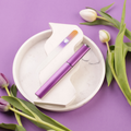 Single Czech Glass Nail File in Gold/Violet with Hard Case