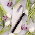 Single Czech Glass Nail File in Black/Cobalt with Hard Case
