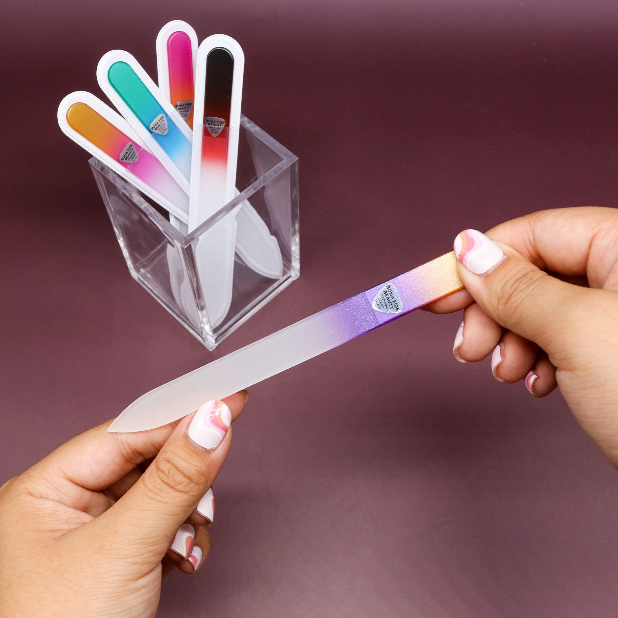 5-Pack Czech Glass Nail Files in Sleeves