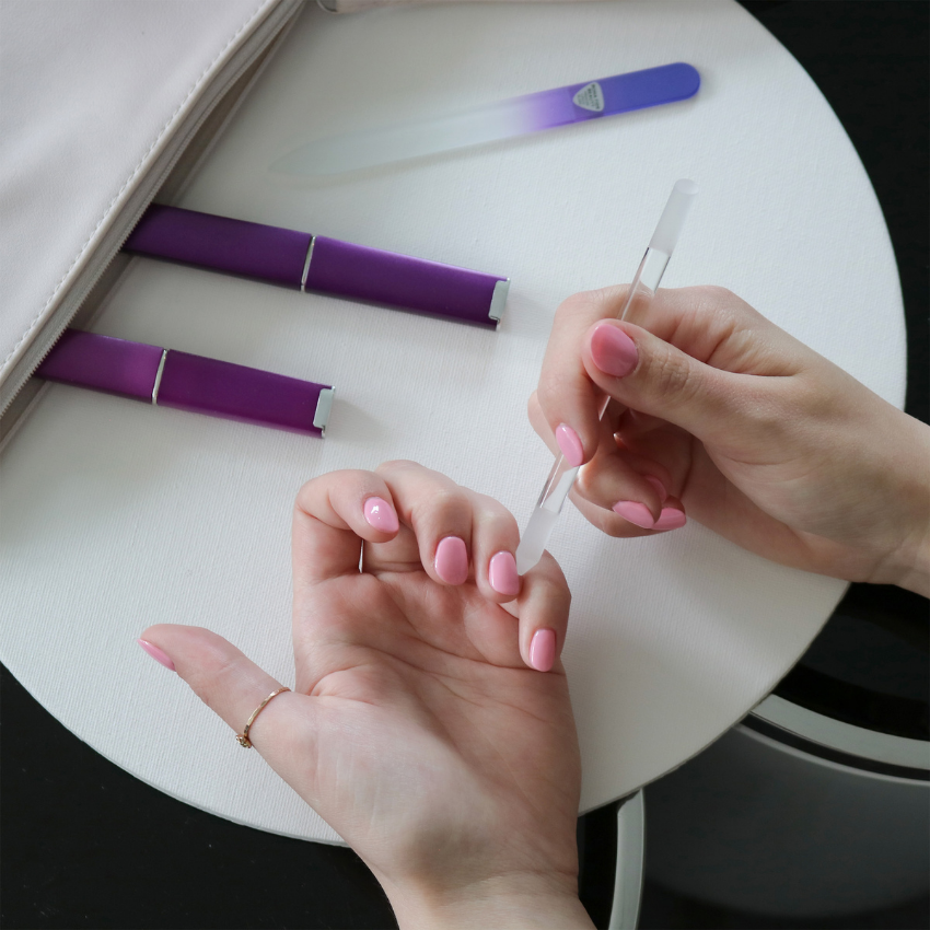 3-Piece Czech Glass Manicure Set in Violet