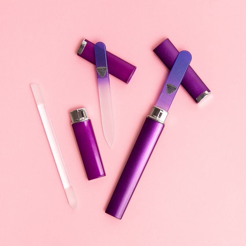 3-Piece Czech Glass Manicure Set in Violet