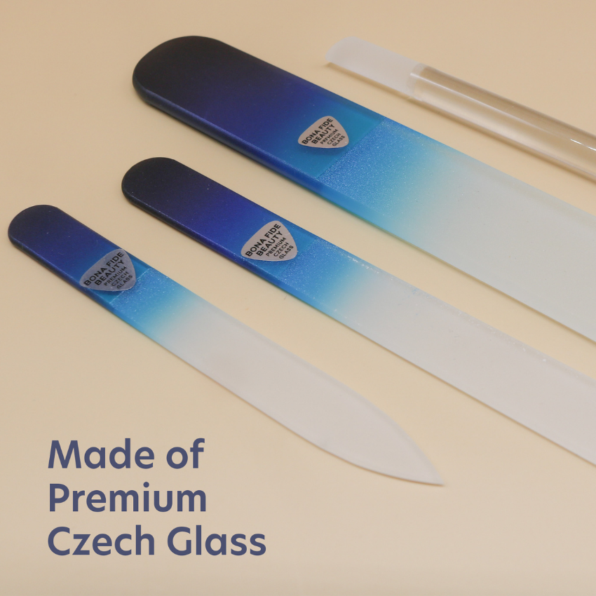 4-Piece Czech Glass Manicure & Pedicure Set in Cobalt