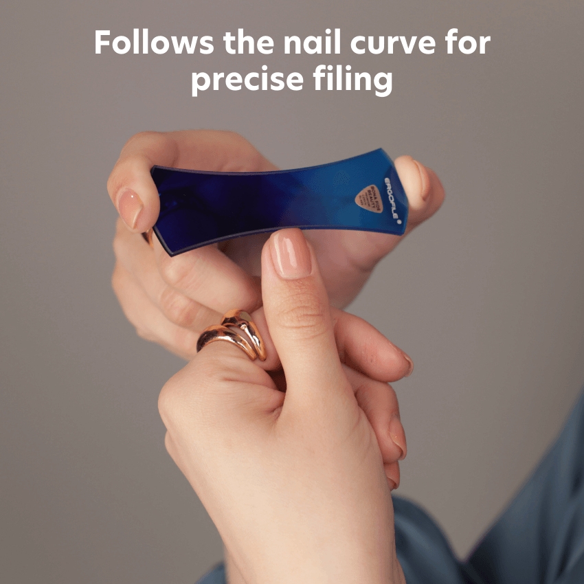 Bow Ergo Czech Glass Nail File Duo Set in Cobalt