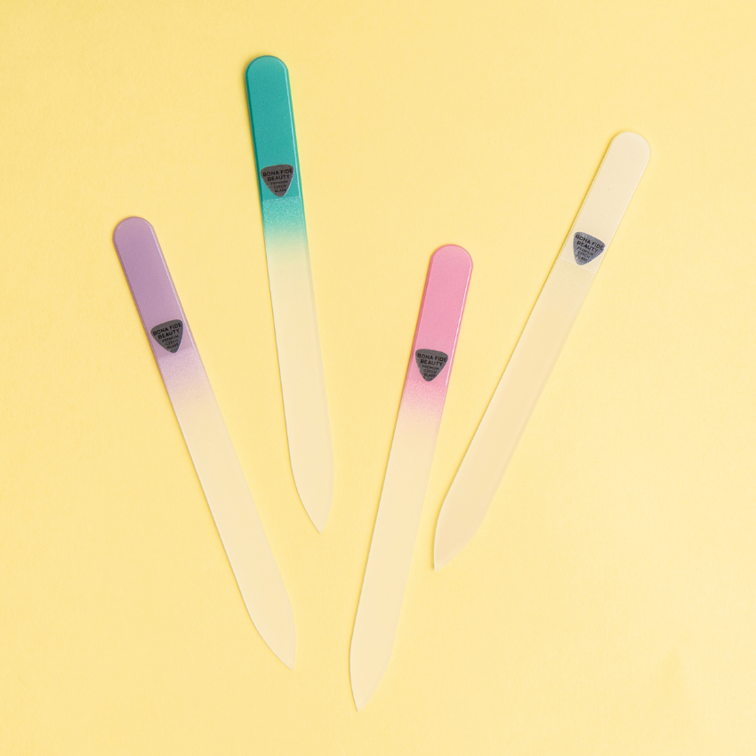 4-Pack Pastel Czech Glass Nail Files With Sleeves