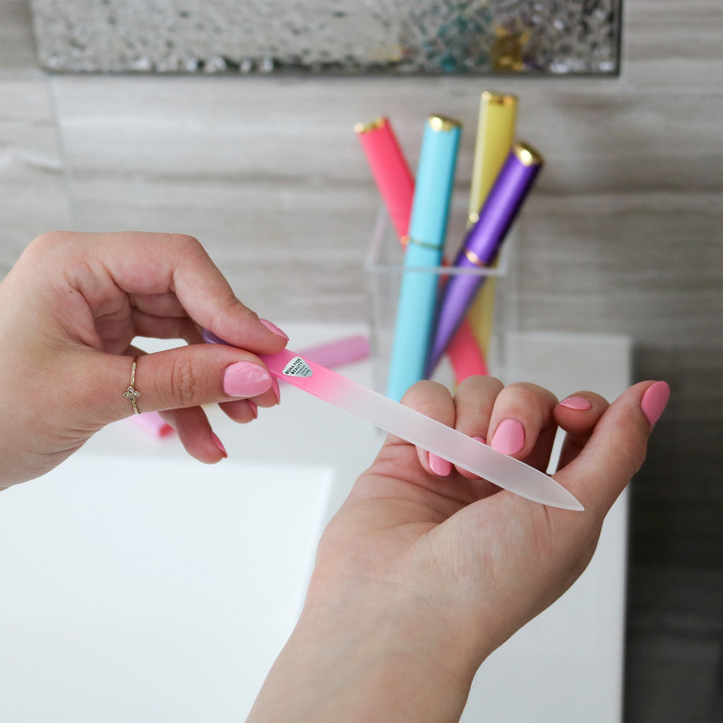 5-Pack Czech Glass Nail Files in Hard Cases - Sunset Drive