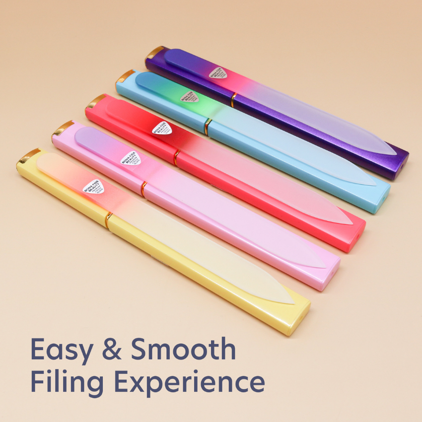 5-Pack Czech Glass Nail Files in Hard Cases - Sunset Drive