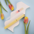 Single Czech Glass Nail File in Yellow/Orange with Hard Case