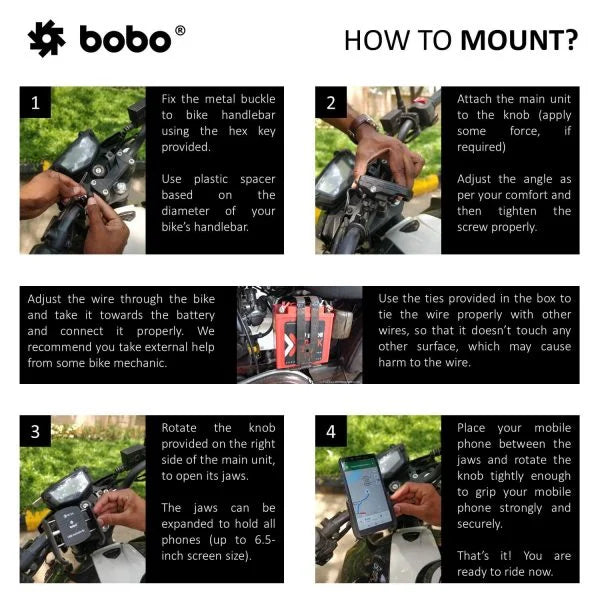 BOBO BM1 Phone Mount with USB 3.0 Fast charger