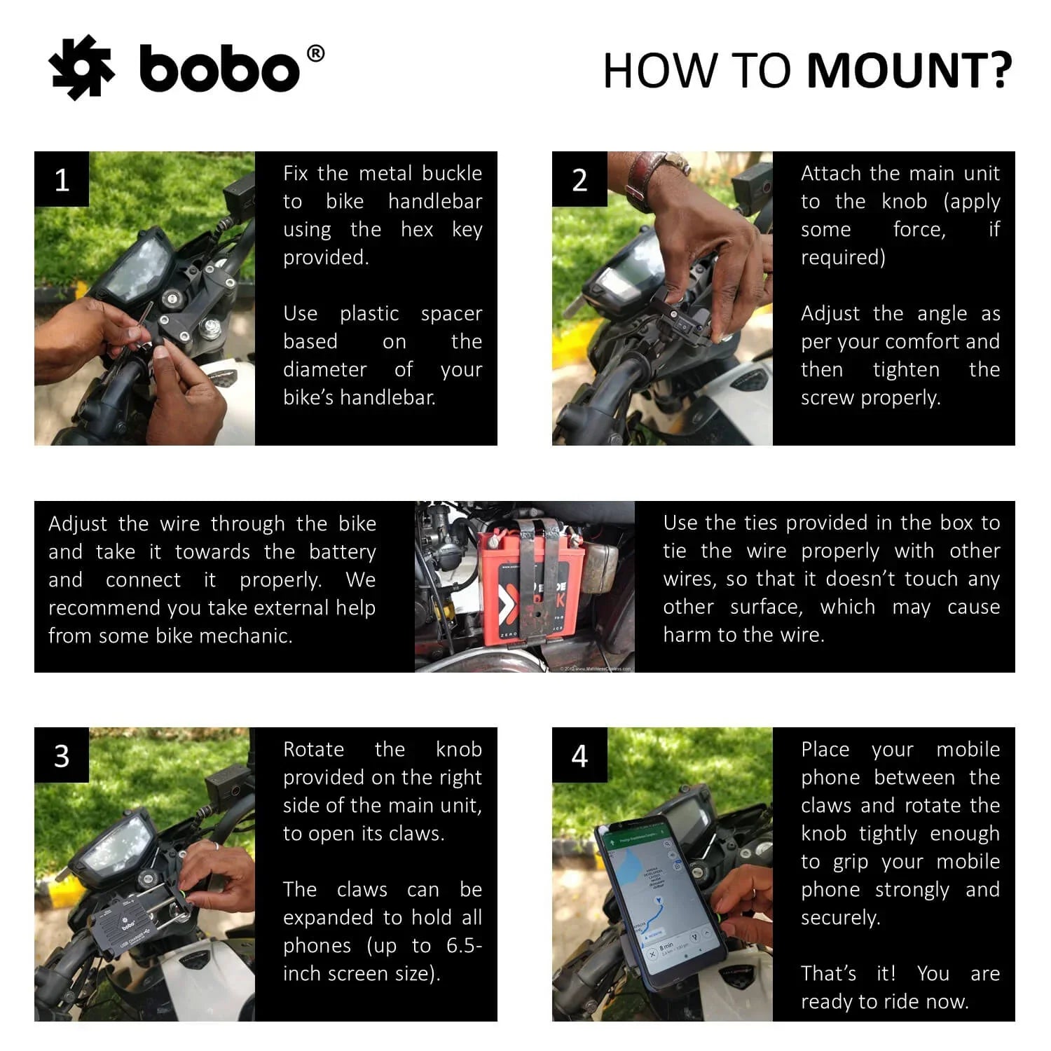 BOBO BM2 Aluminium Phone Holder with 2.5A USB charger