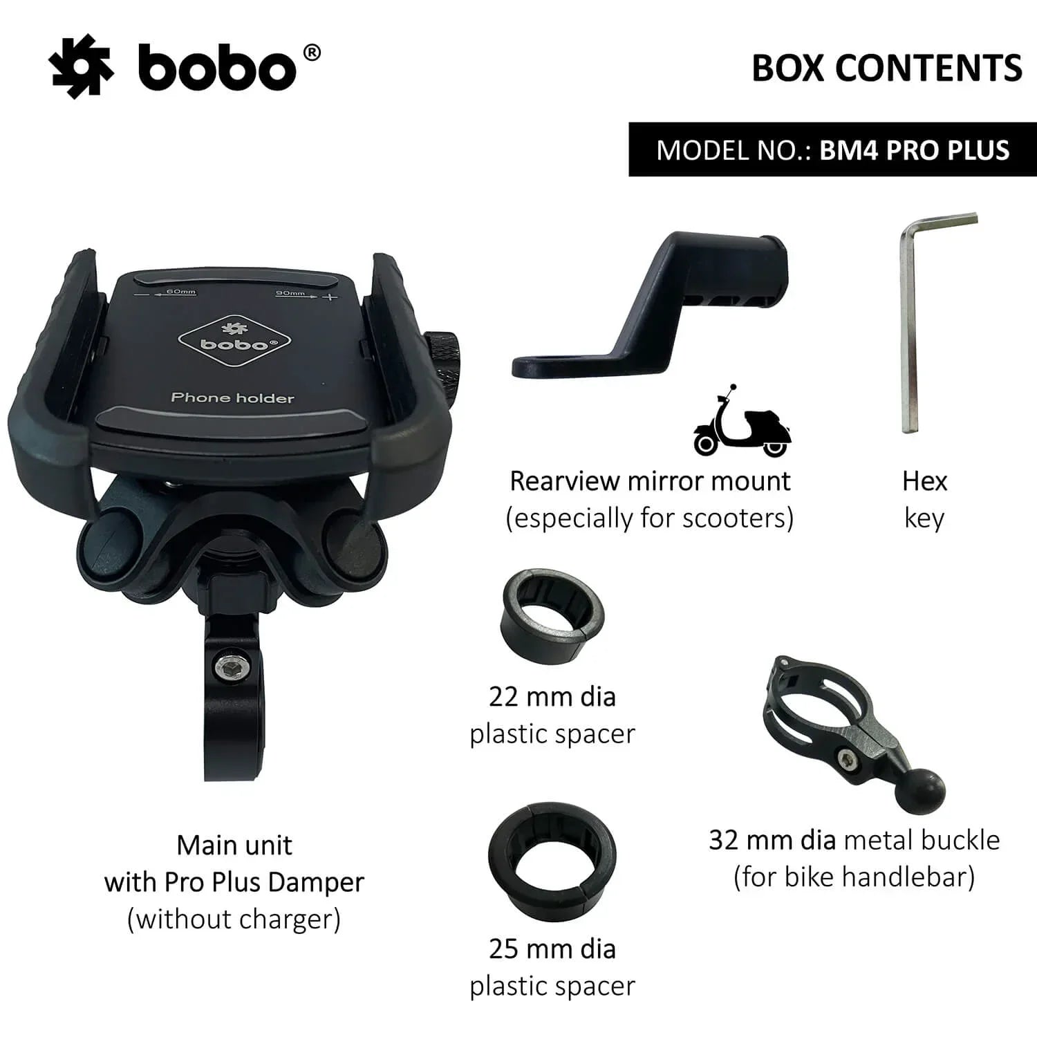 BOBO BM4 PRO PLUS Bike Phone Holder with PRO PLUS Vibration Damper
