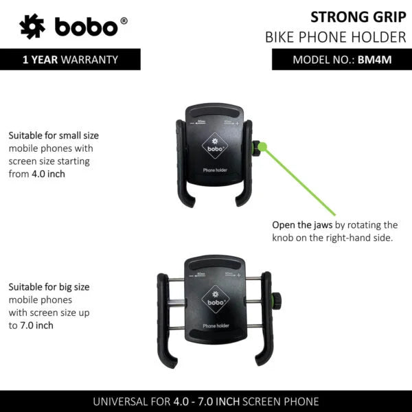 BOBO BM4M Bike Phone Holder Long Rear view Mirror Mount