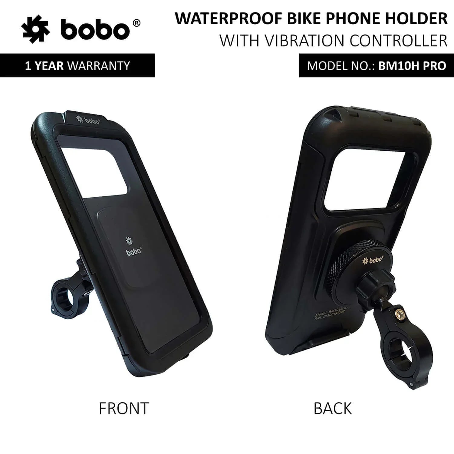BOBO BM10H PRO Fully Waterproof Bike Phone Holder with Vibration Controller