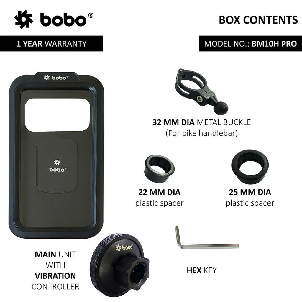 BOBO BM10H PRO Fully Waterproof Bike Phone Holder with Vibration Controller