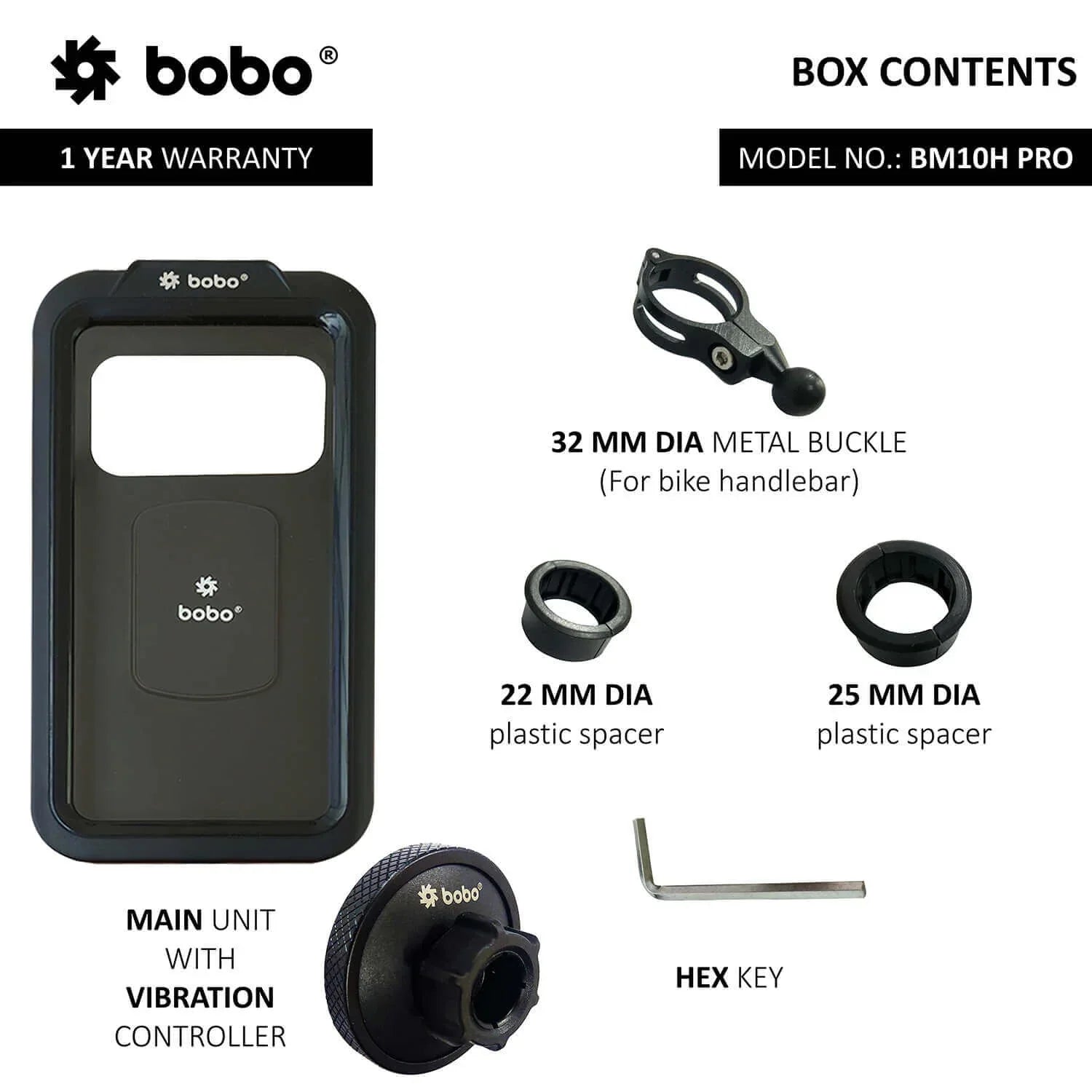 BOBO BM10H PRO Fully Waterproof Bike Phone Holder with Vibration Controller