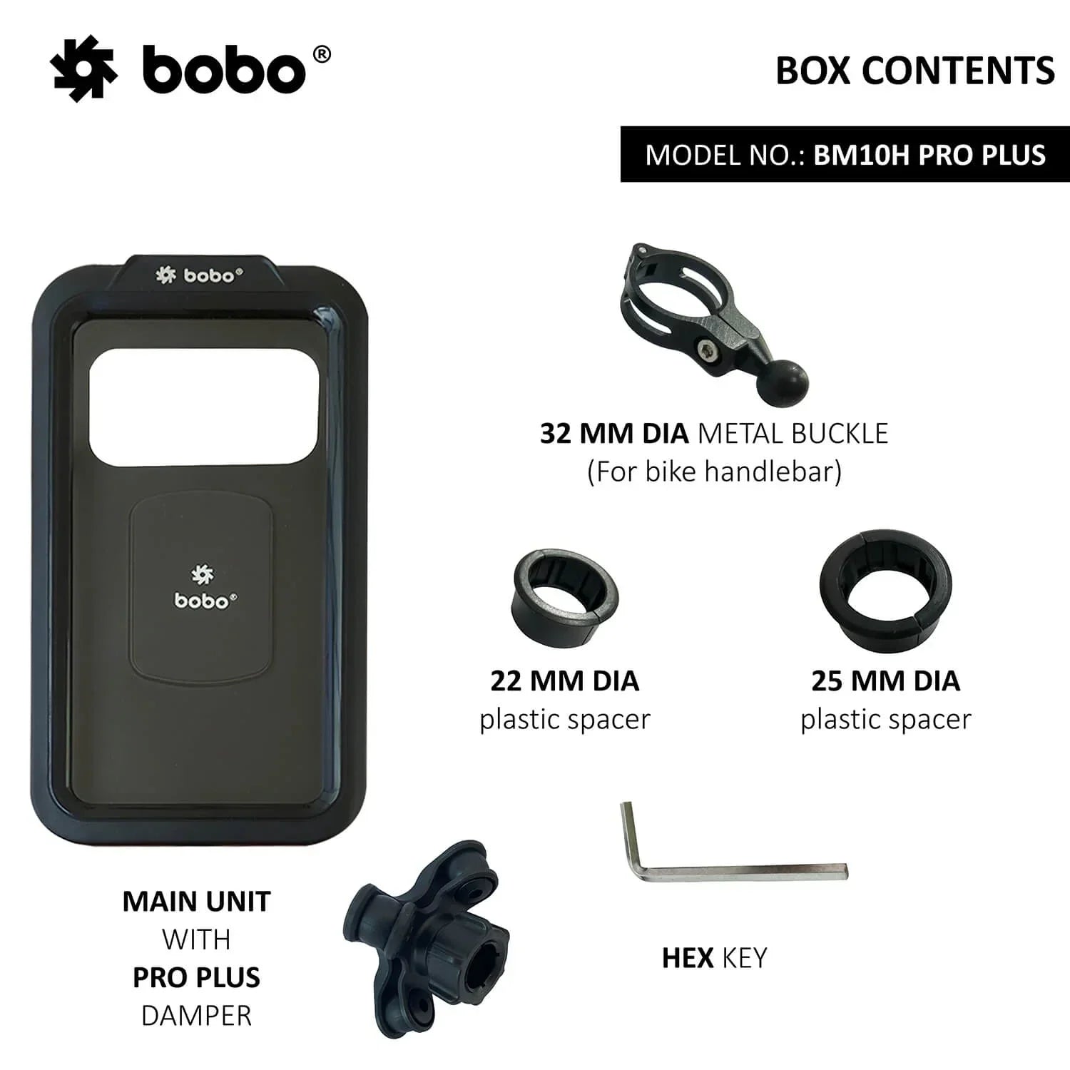 BOBO BM10H/M PRO PLUS Fully Waterproof Bike Phone Holder with PRO PLUS Vibration Damper