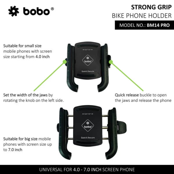 BOBO BM14 PRO X Anti-Vibration Phone Holder with Quick Release