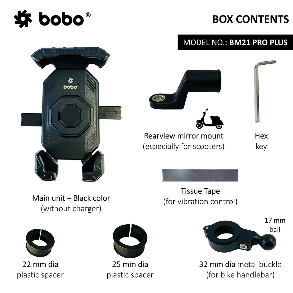 BOBO BM21 PRO PLUS Top & Bottom Grip Phone Holder with PRO PLUS vibration damper